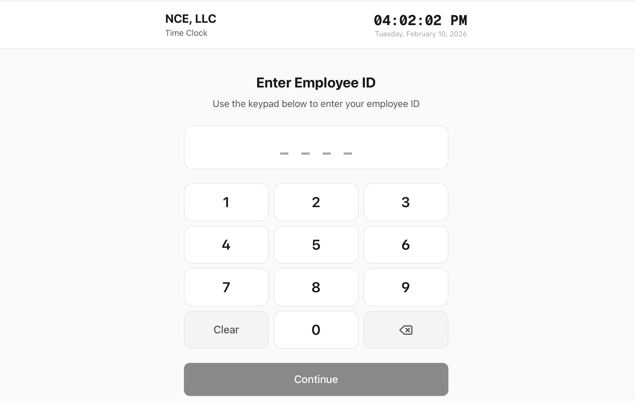 Kiosk Mode — CrewPunch screenshot