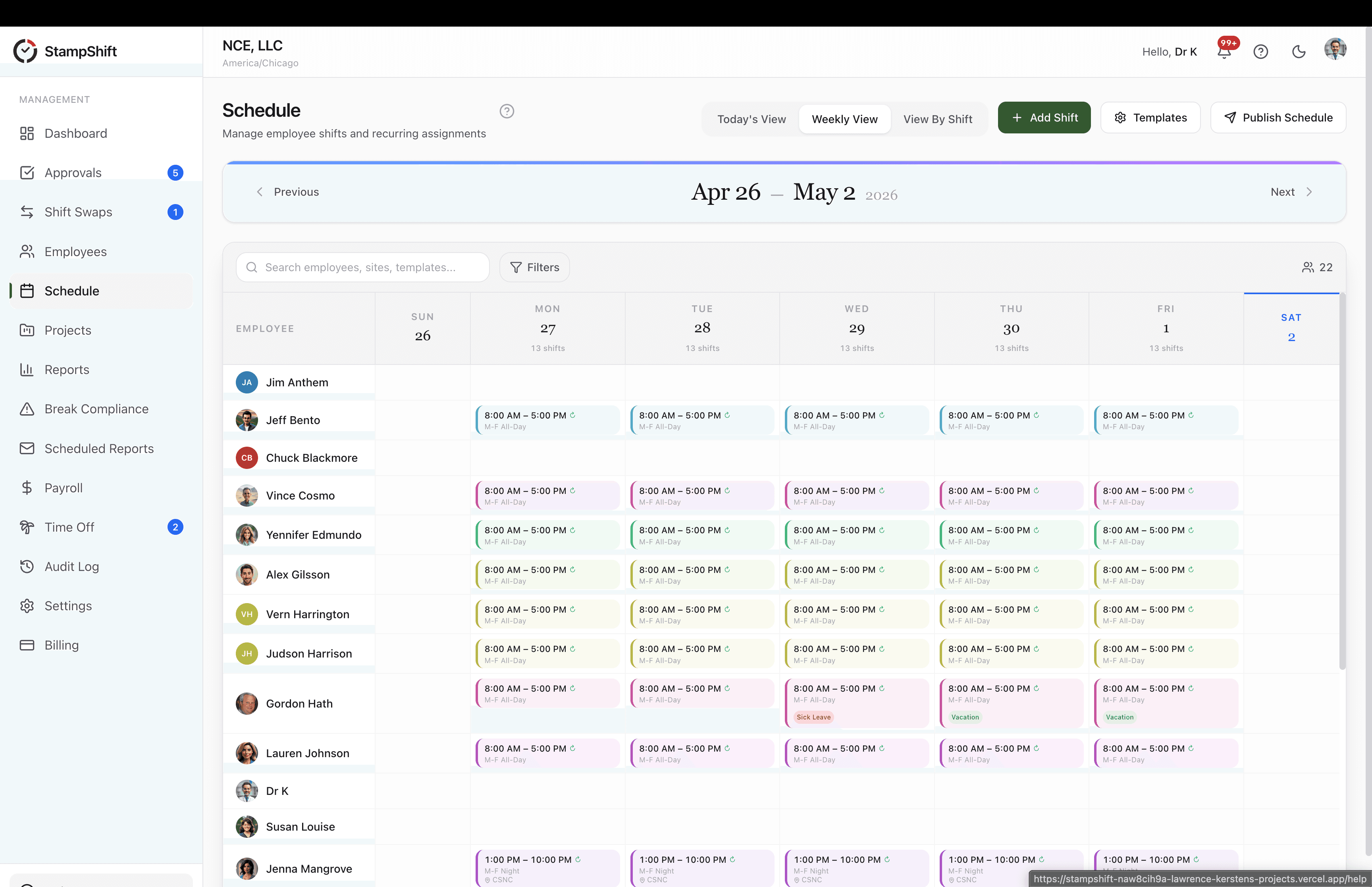 Shift Scheduling — StampShift screenshot